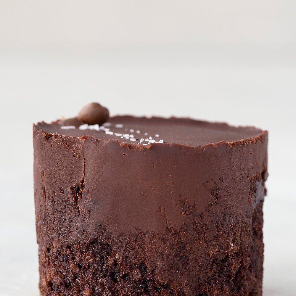 single gluten free Vegan Ganache chocolate cupcake, unwrapped