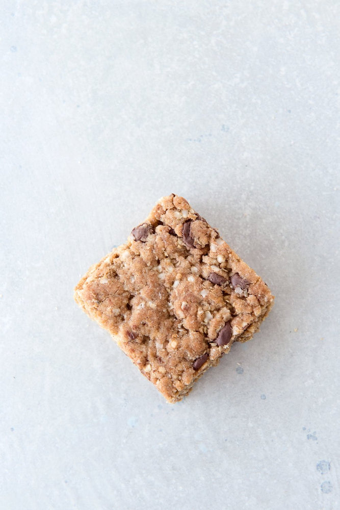 
                  
                    Load image into Gallery viewer, top view single gluten free vegan chocolate chip cookie bar
                  
                