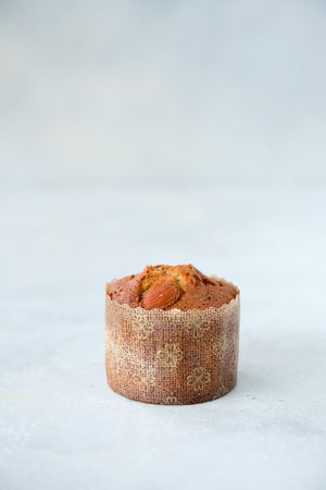 
                  
                    Load image into Gallery viewer, gluten free almond lemon poppyseed teacake in small panettone wrapper
                  
                
