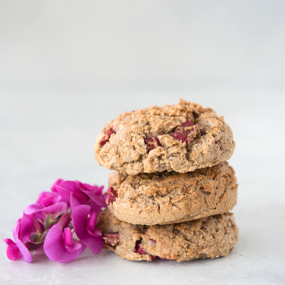 
                      
                        stack gluten free vegan maple berry scones displayed with flowers
                      
                    