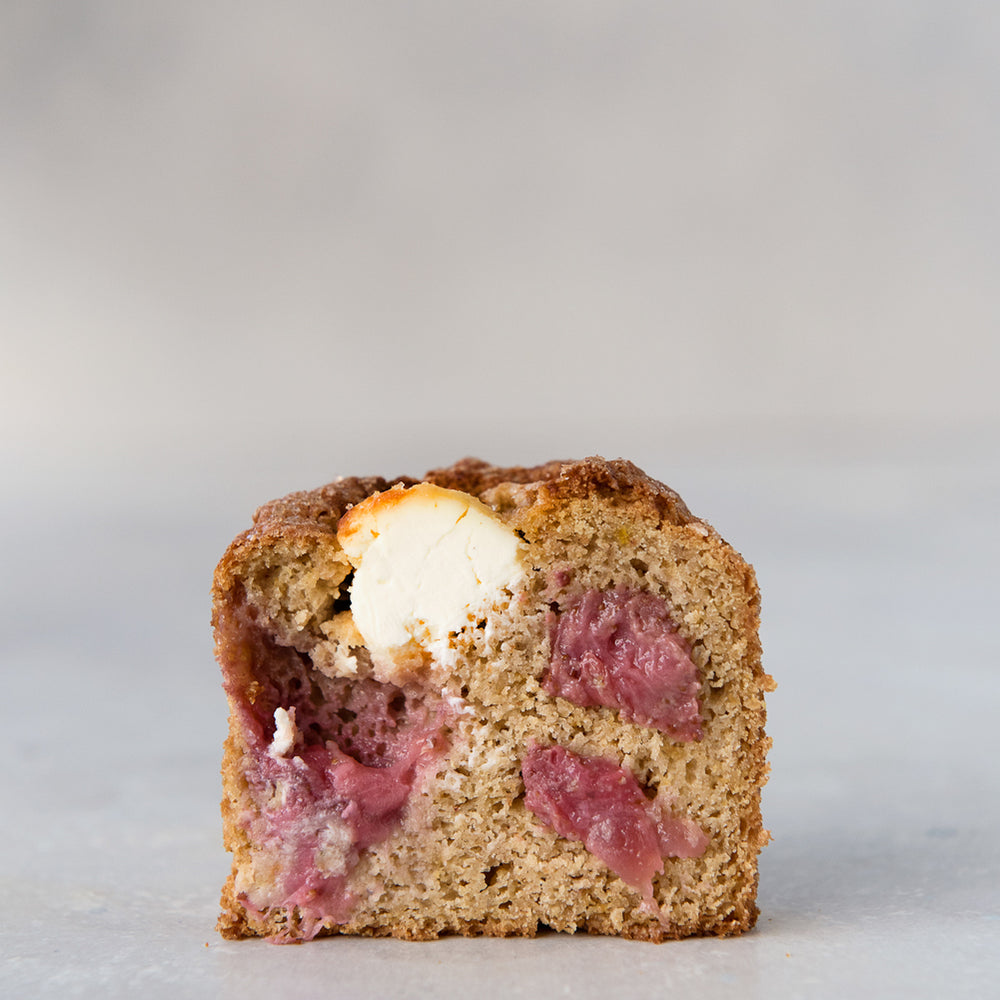 
                      
                        half gluten free berry & cream cheese muffin, cut face view
                      
                    
