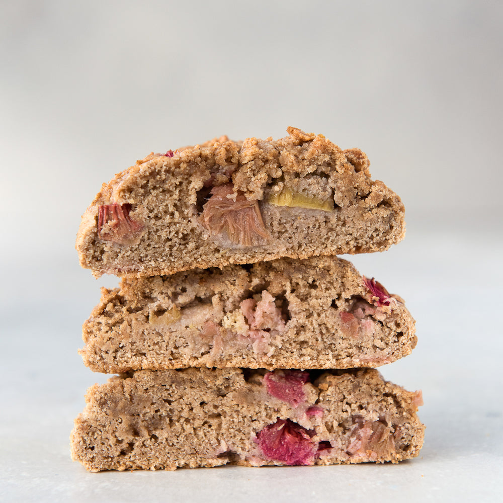 
                      
                        stack 3 halves gluten free vegan maple scones inside view
                      
                    