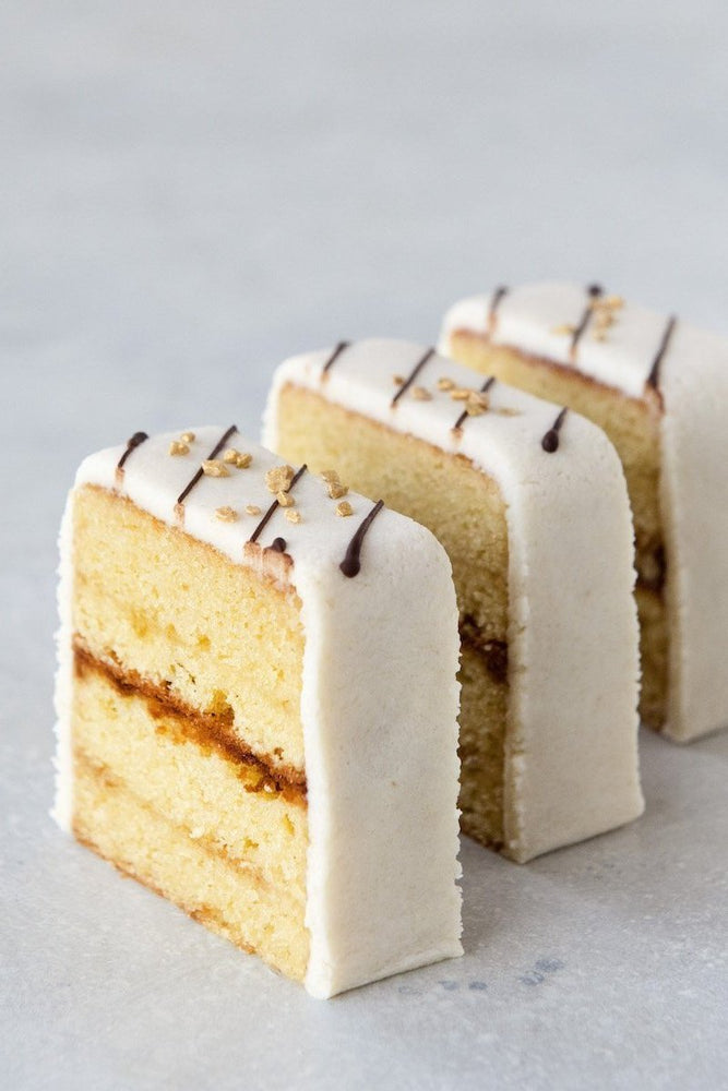 
                      
                        3 slices gluten free almond pound with marzipan & chocolate drizzle cake slices
                      
                    