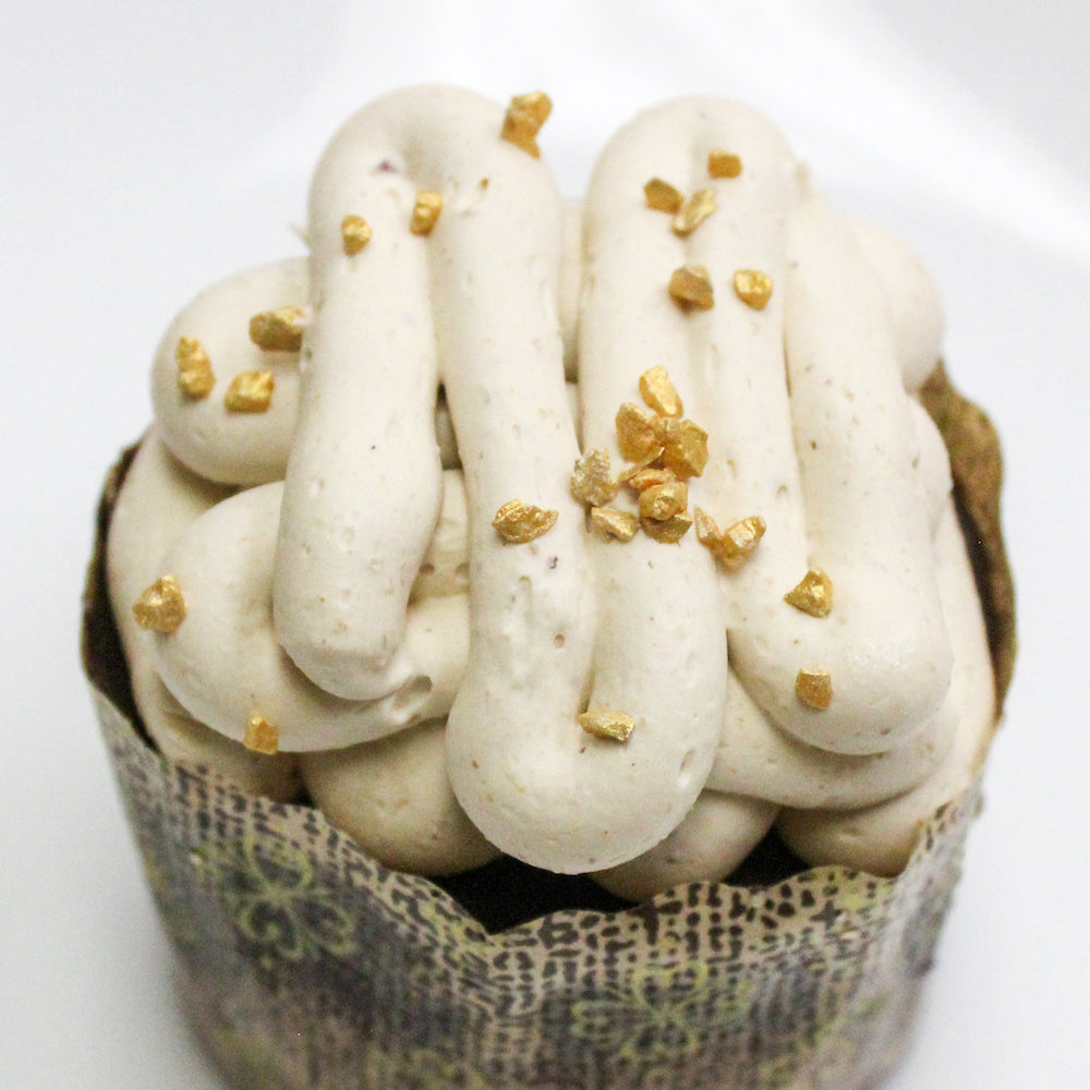 top view gluten free hazelnut chocolate cupcake